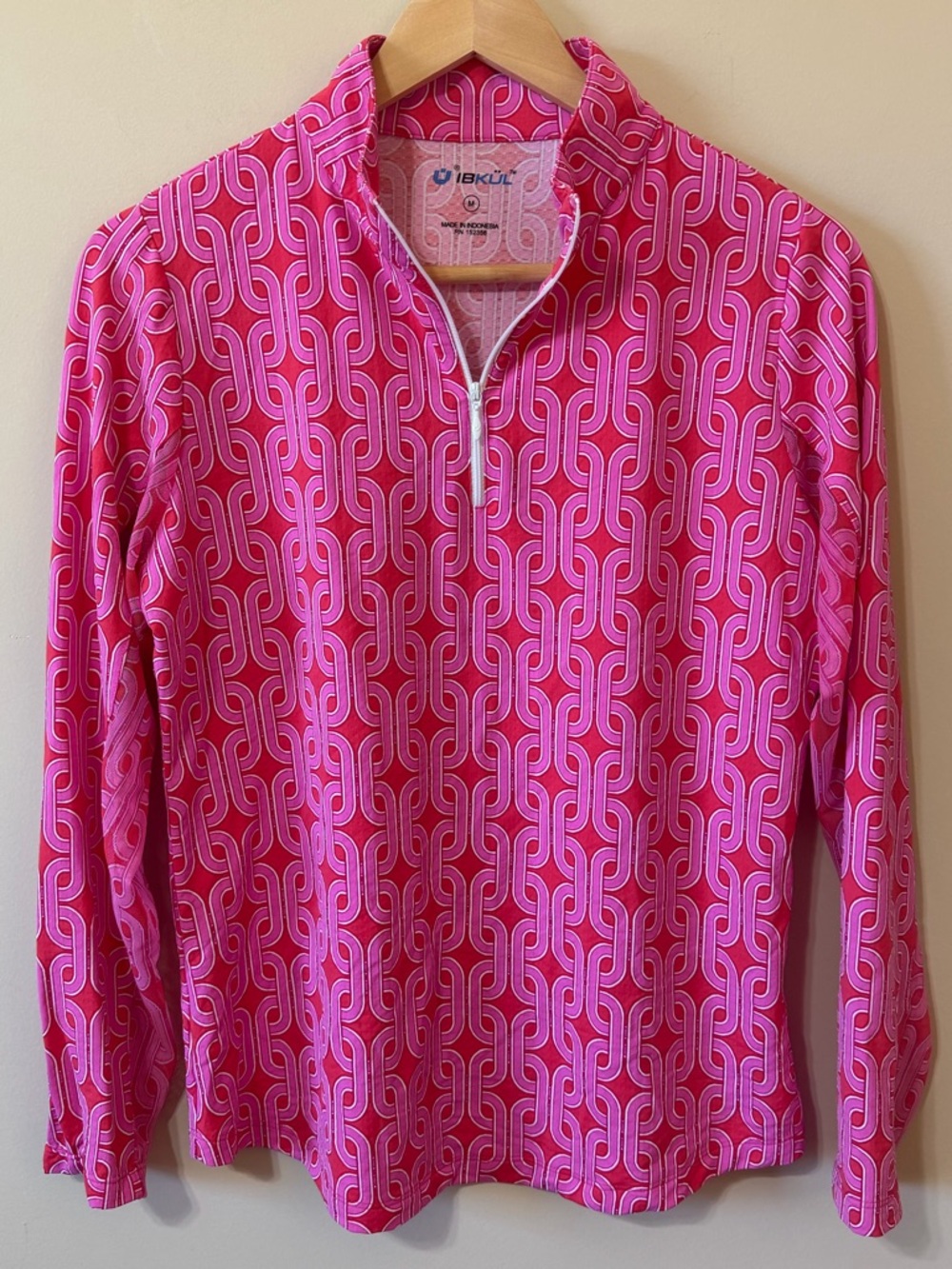 IBKUL Womens LongSleeve Shirt Colorful Size M  (Mesh Material Under Sleeves)